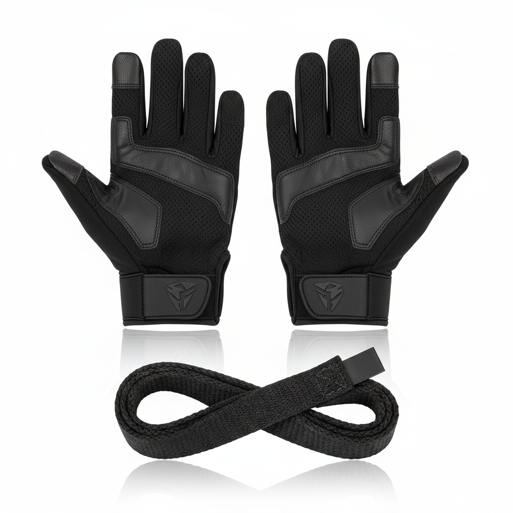 Gym Gloves & Lifting Straps Set